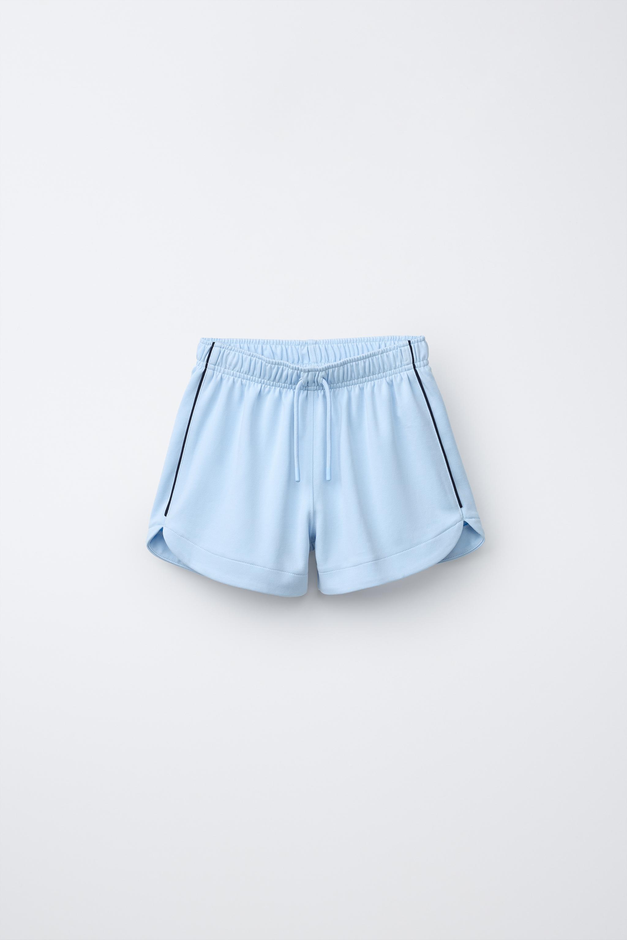 BERMUDA DE VIVOS COM MODAL - Azul-celeste | ZARA Brasil