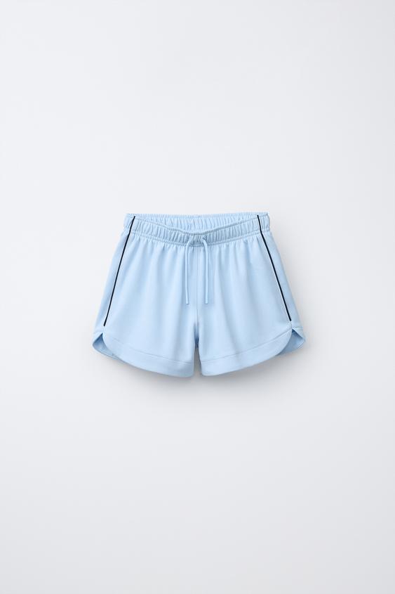MODAL BLEND PIPED BERMUDA SHORTS - Sky blue by Zara - Image 0
