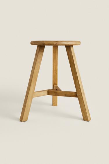 TABOURET BOIS ORME - Beige clair de Zara