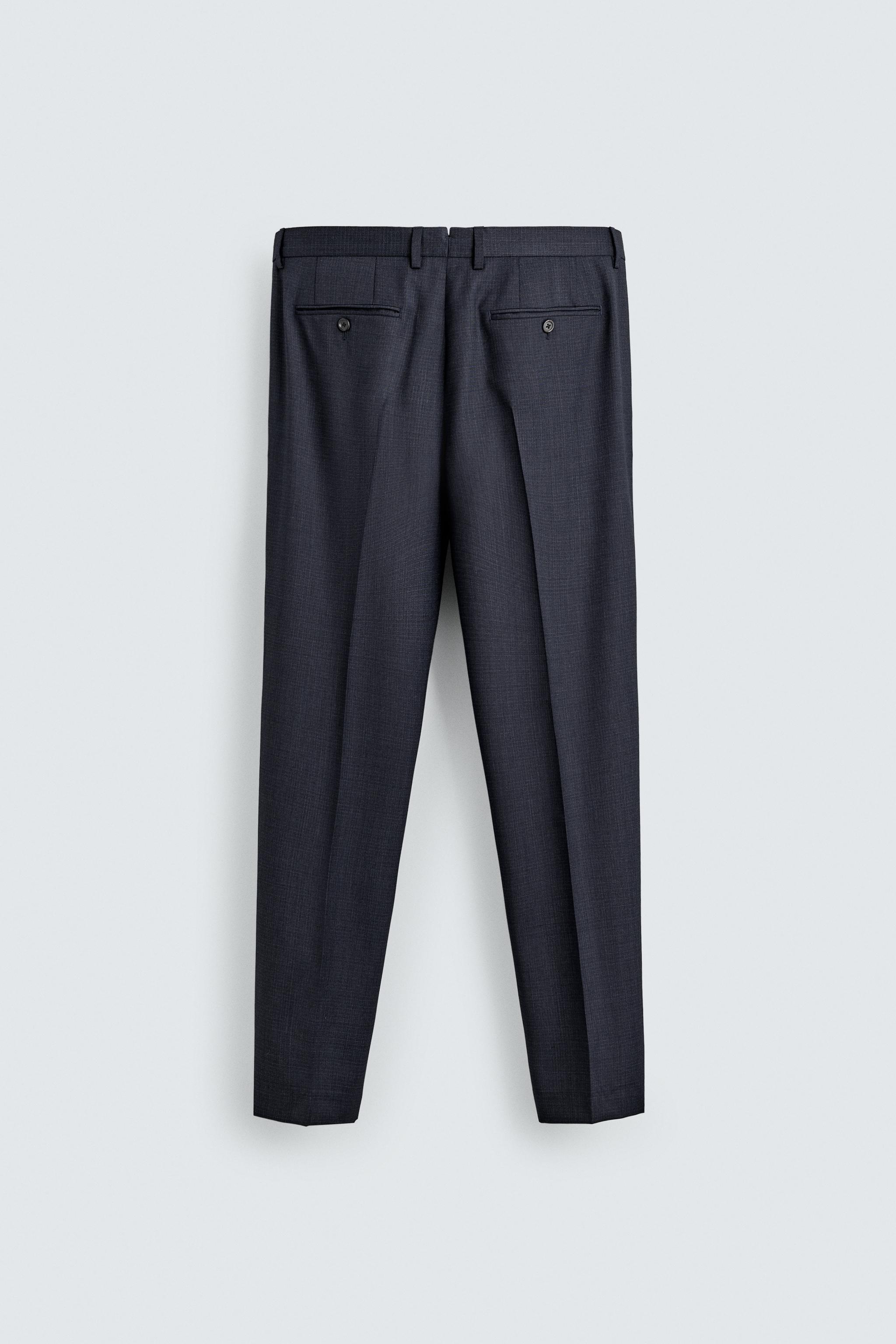 REGULAR FIT 100% WOOL SUIT PANTS