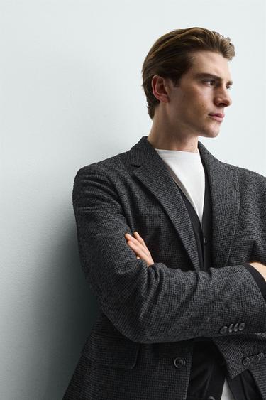 BLAZER EN PIED-DE-POULE BOUCLÉ - Gris anthracite de Zara - Image 5