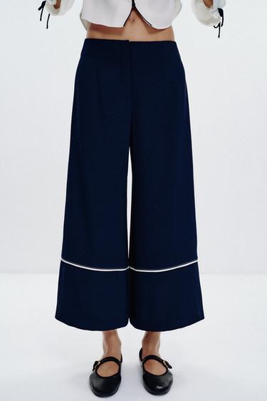 STITCHED CULOTTES - Navy blue by Zara - Image 1