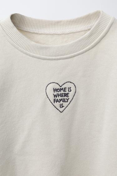 SWEAT BRODÉ - Écru de Zara - Image 2