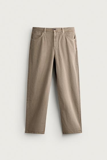 STRAIGHT-LEG JEANS - Light brown by Zara