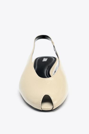 OPEN-TOE SLINGBACK SHOES - white by Zara - Image 5