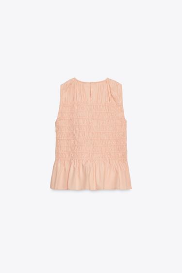 TOP À ÉLASTIQUES ET VOLANT - Mandarine de Zara - Image 7