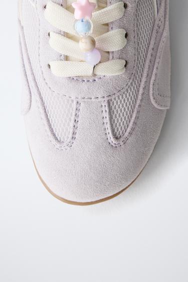 BEADED CLIP TRAINERS - Lilac by Zara - Image 3