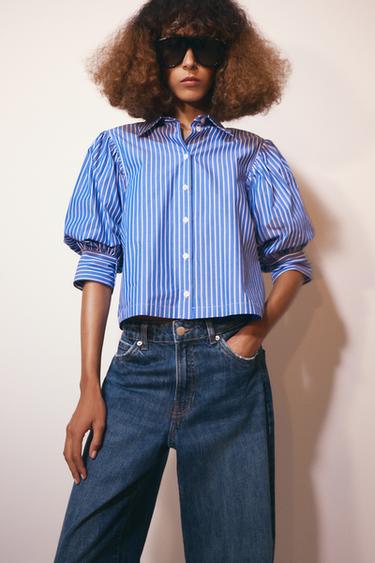 ZW COLLECTION STRIPED SHIRT - Blues by Zara