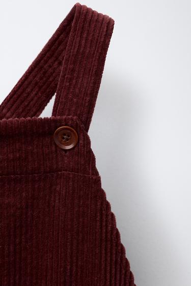 CORDUROY PINAFORE DRESS - Reddish by Zara