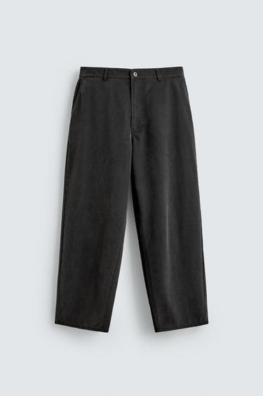 Zara 柔軟寬管長褲 - 煤灰色