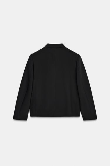 VESTE COURTE CROISÉE - Noir de Zara - Image 3