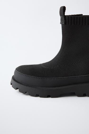 SOCK-STYLE BOOTS - Black by Zara - Image 4