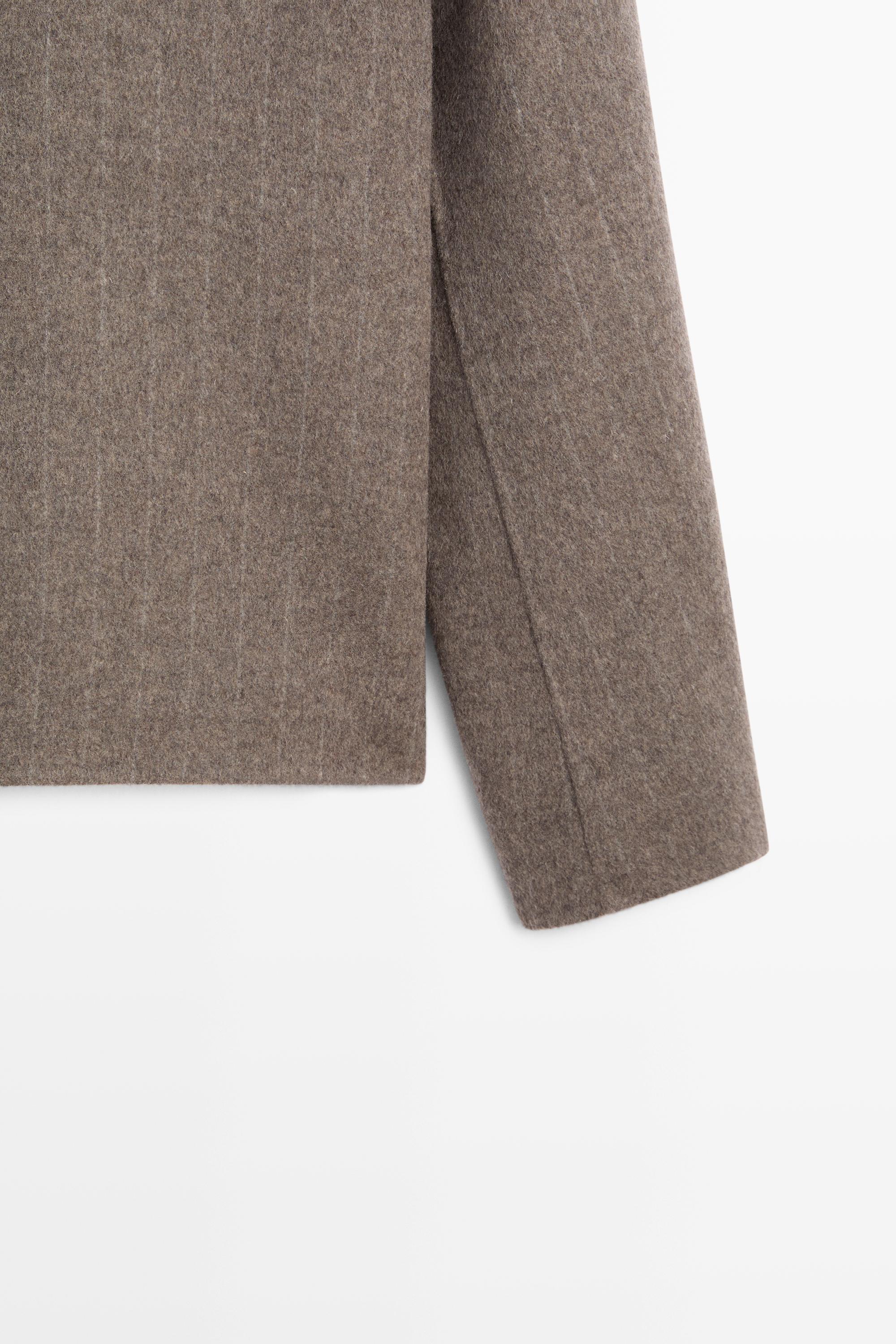 Striped double wool blend jacket