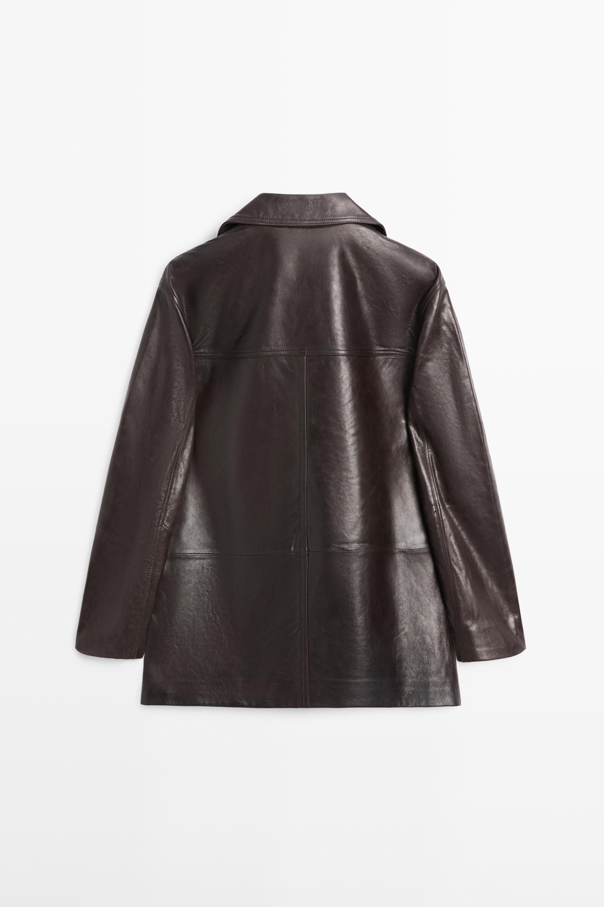 100% nappa leather blazer with buttons