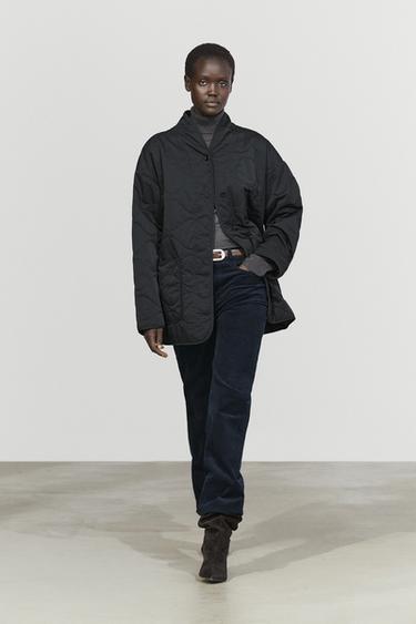 Lightweight quilted jacket with stand collar — Black 1