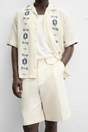 CHEMISE JACQUARD CONTRASTE - Indigo de Zara - Image 5