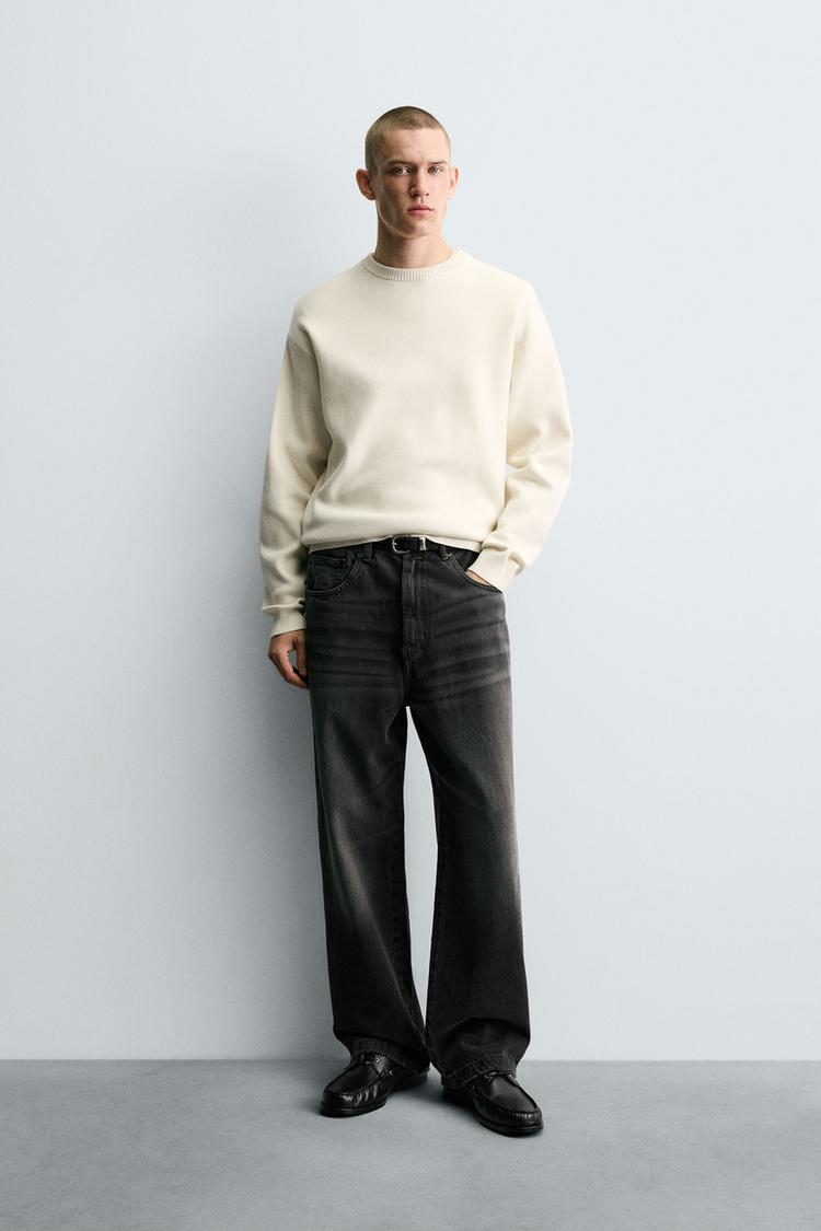 SOFT TEXTURED KNIT SWEATER Oyster-white ZARA Canada