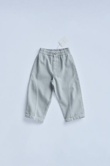 Zara TIMELESZ - WOOL TWILL BAGGY PANTS - Blue / Gray - Image 0
