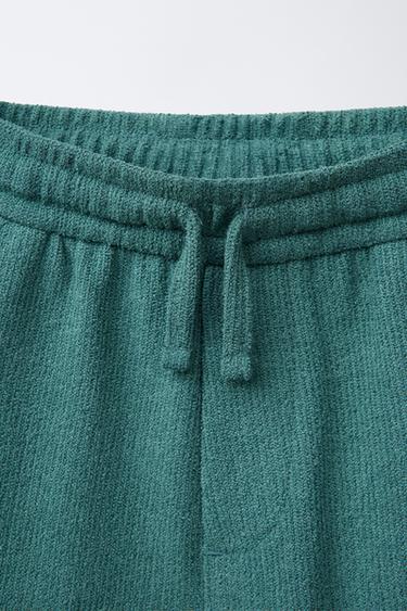 SLIM FIT RUSTIC TOWELLING BERMUDA SHORTS - Bottle green by Zara - Image 2
