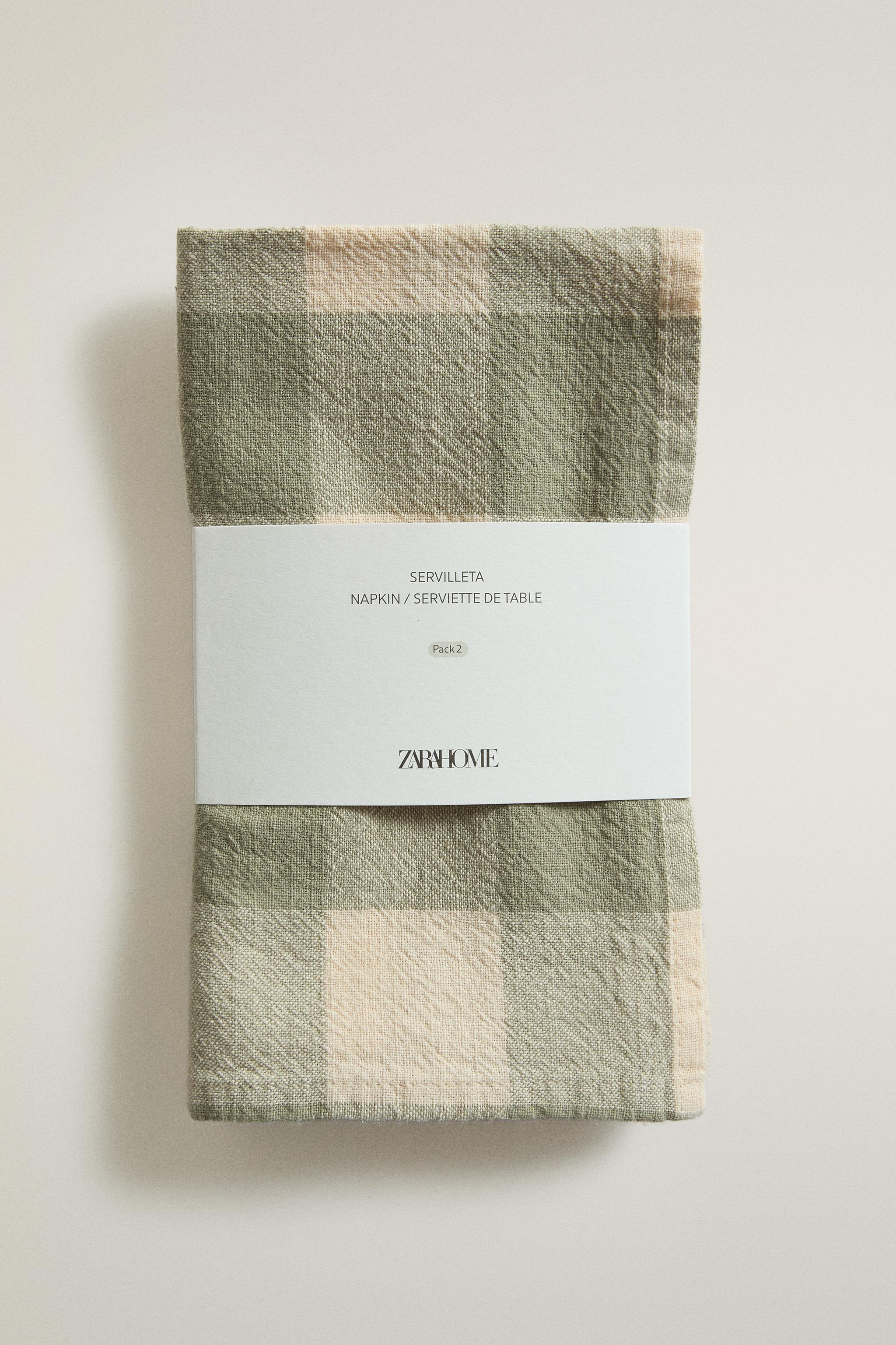PACK OF DYED THREAD CHECK NAPKINS (PACK 2)