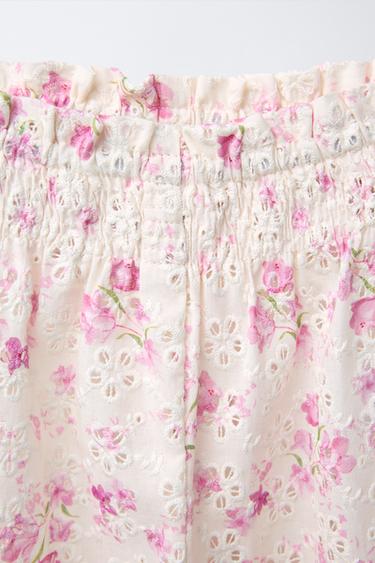 PANTALON SHIFFLY IMPRIMÉ FLEURS - Rose de Zara - Image 2