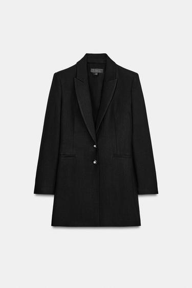 LONG BUTTONED BLAZER - Black by Zara - Image 0