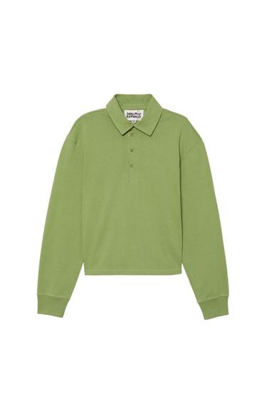 CROPPED FIT COTTON POLO SHIRT - Lime by Zara