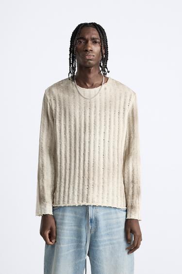 SUÉTER ESTAMPADO SPRAY - Cru da Zara