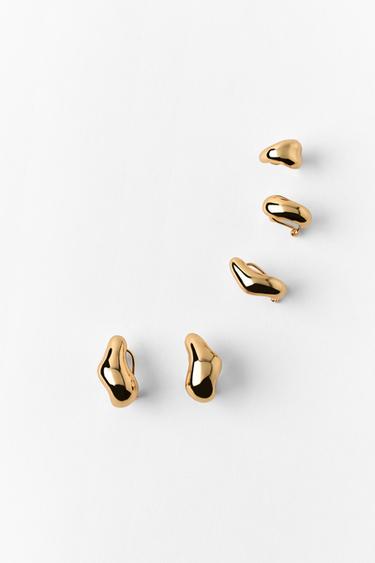 PACK 5 BRINCOS METÁLICOS EARCUFF - Dourado da Zara