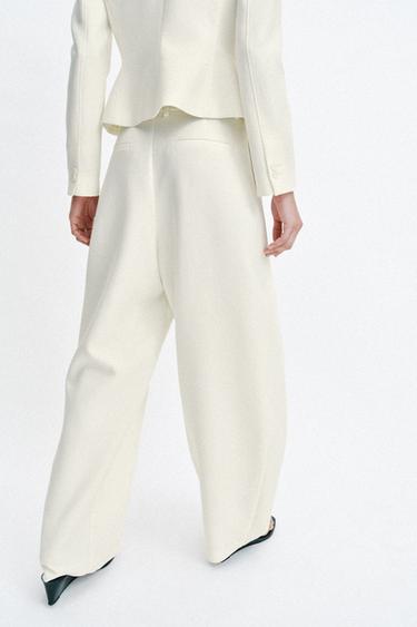 VOLUME TROUSERS WITH DARTS - Ecru by Zara - Image 5