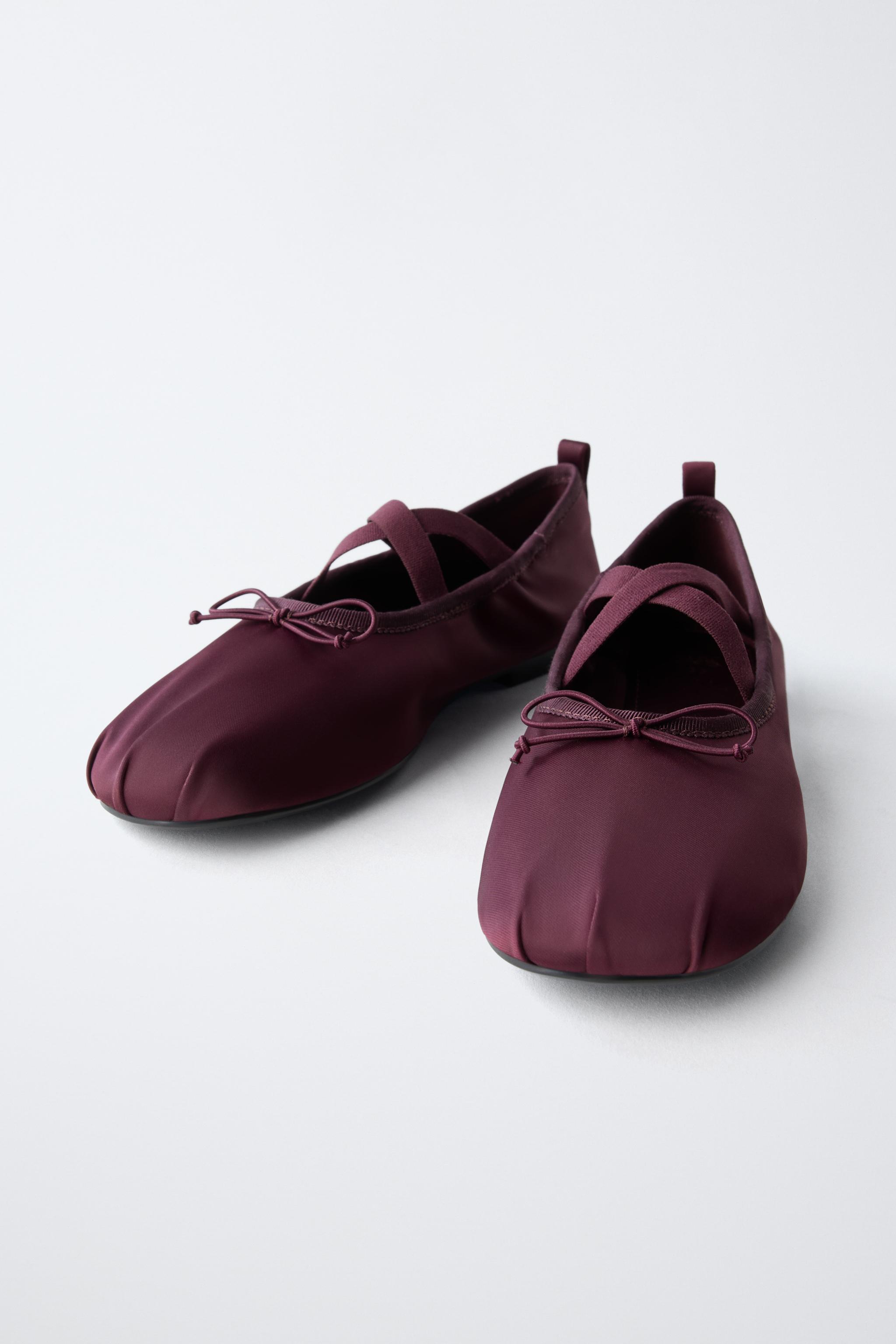 Обувь Zara SATIN BALLET FLATS — фото 3