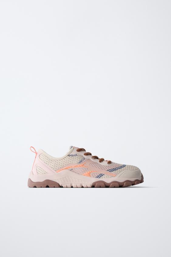 Zara BAREFOOT MESH SNEAKERS - Pink - Image 0