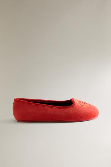 CHAUSSONS ENFANT VELOURS THE ANIMALS OBSERVATORY - Rouge de Zara - Image 0