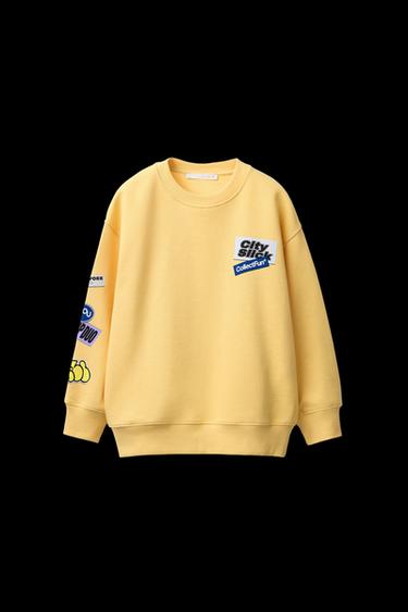 SUDADERA ESTAMPADA GRAFFITI - Amarillo de Zara - Imagen 0
