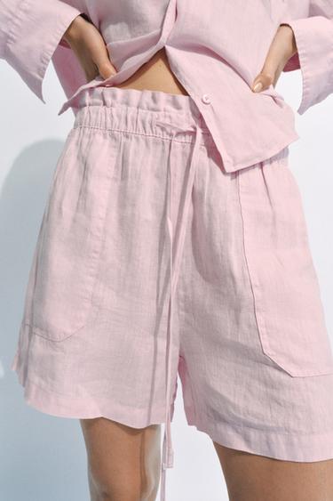 شورت كتان ZW COLLECTION - خبازي فاتح الخاص بـ Zara