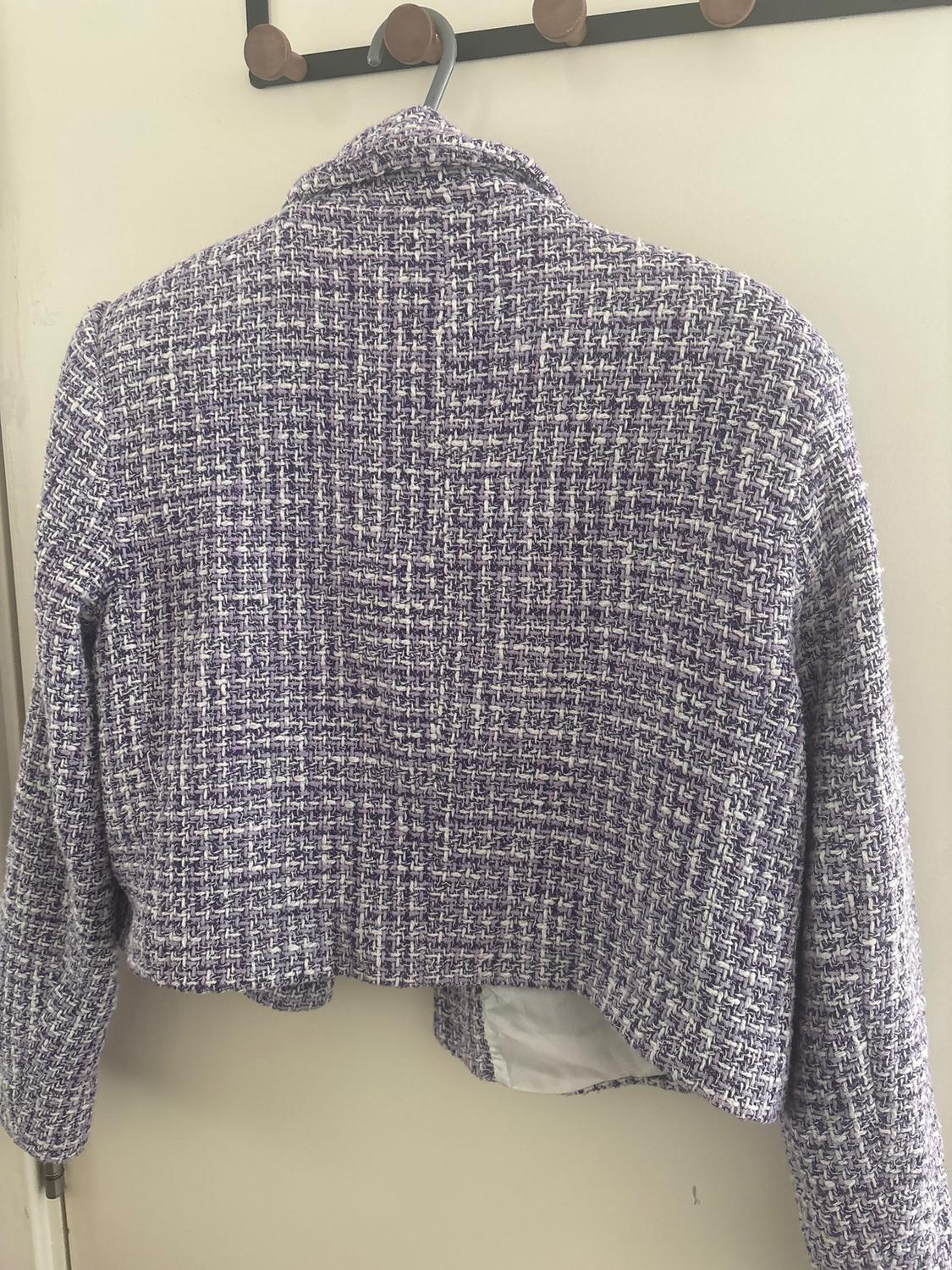 SHORT TEXTURED WEAVE BLAZER - Image 2