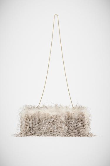 CLUTCH IN PELLICCIA SINTETICA - Grigio di Zara