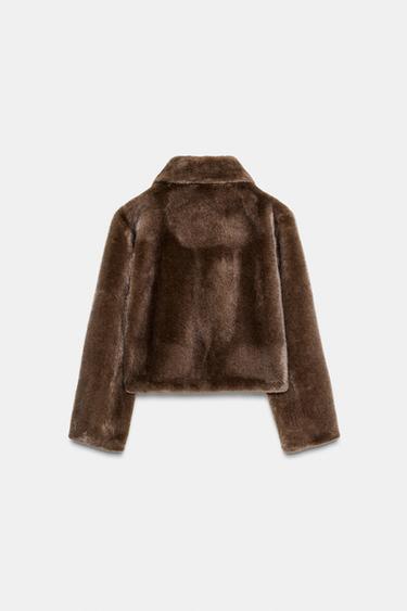 MANTEAU COURT EFFET FOURRURE BRANDBOURGS - Tabac de Zara - Image 1