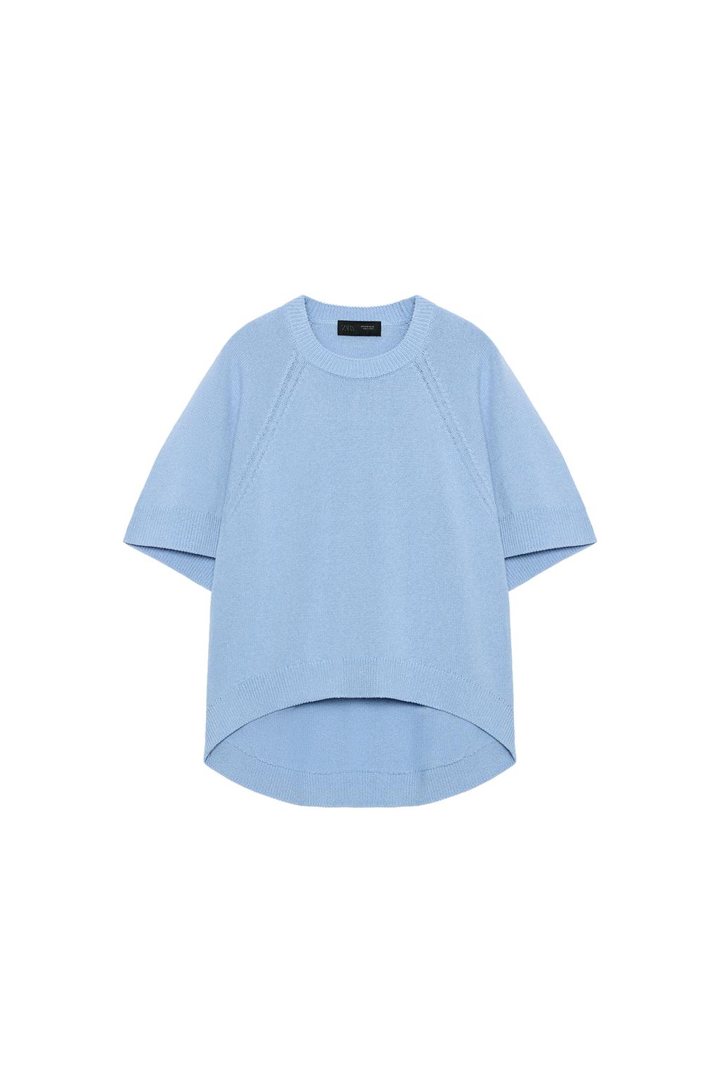 ROUNDED HEM SHORT SLEEVE KNIT JUMPER - image 3