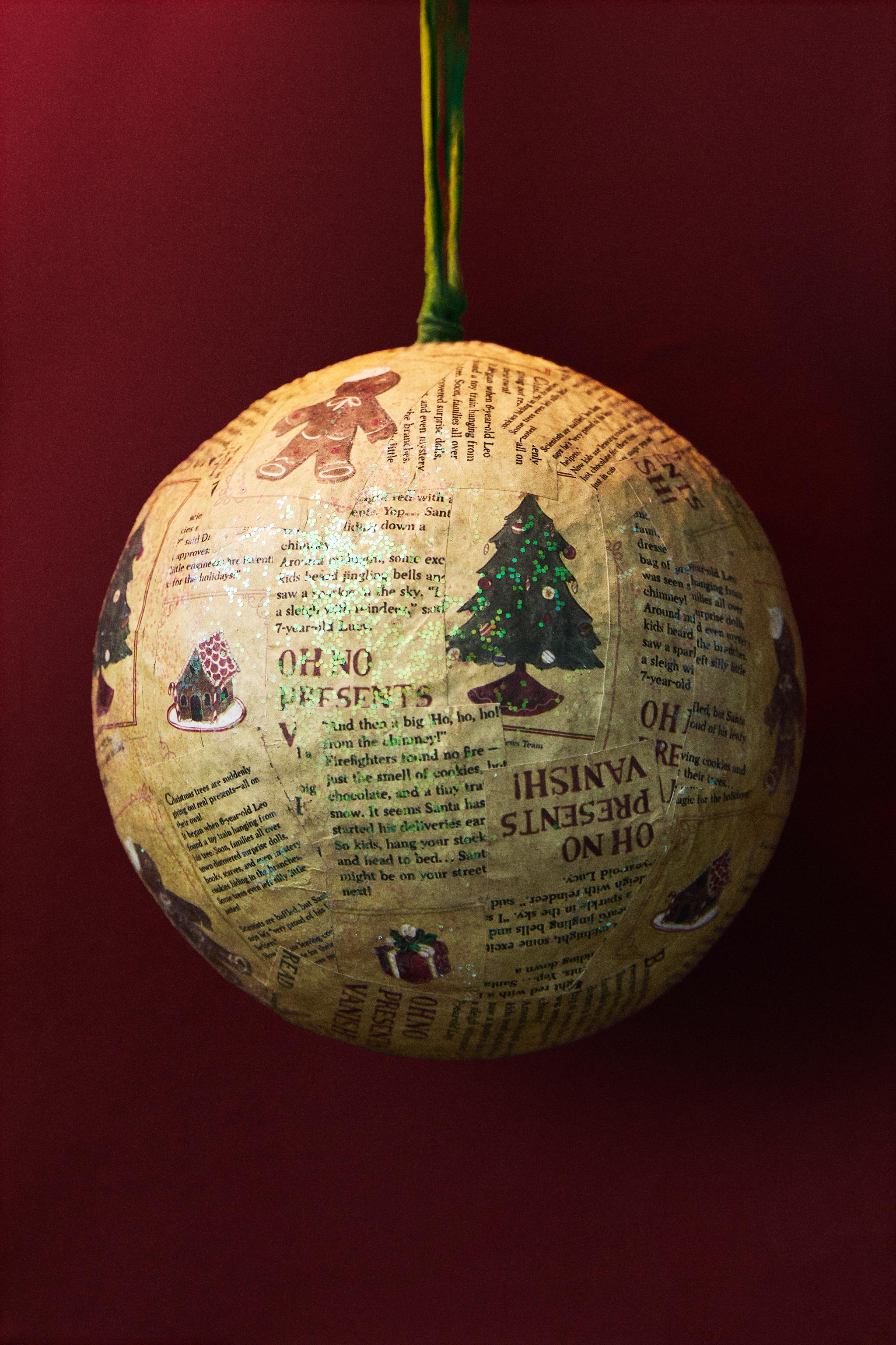 DÉCORATION SAPIN PAPIER JOURNAL NOËL