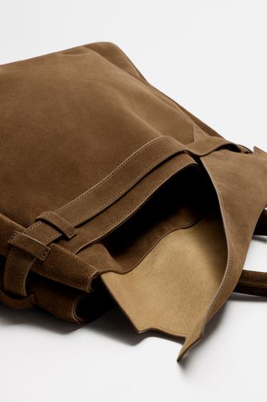 LEATHER HANDBAG - Brown by Zara - Image 6