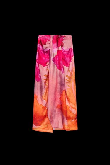 PAREO MIT BLUMENMUSTER UND KNOTEN - Pink von Zara - Bild 0