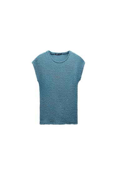 CAMISETA TEXTURA HOMBRO CAIDO