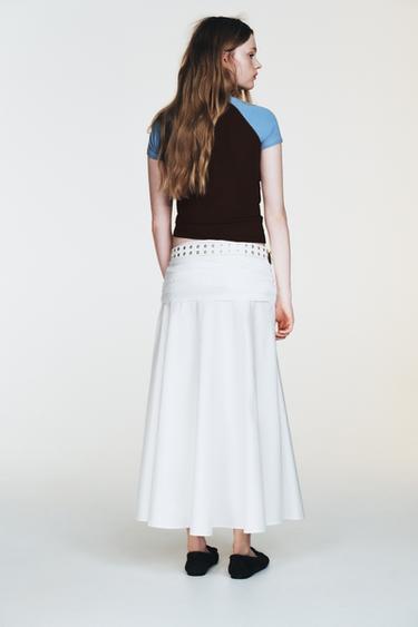 VOLUMINOUS MIDI SKIRT - White by Zara - Image 7