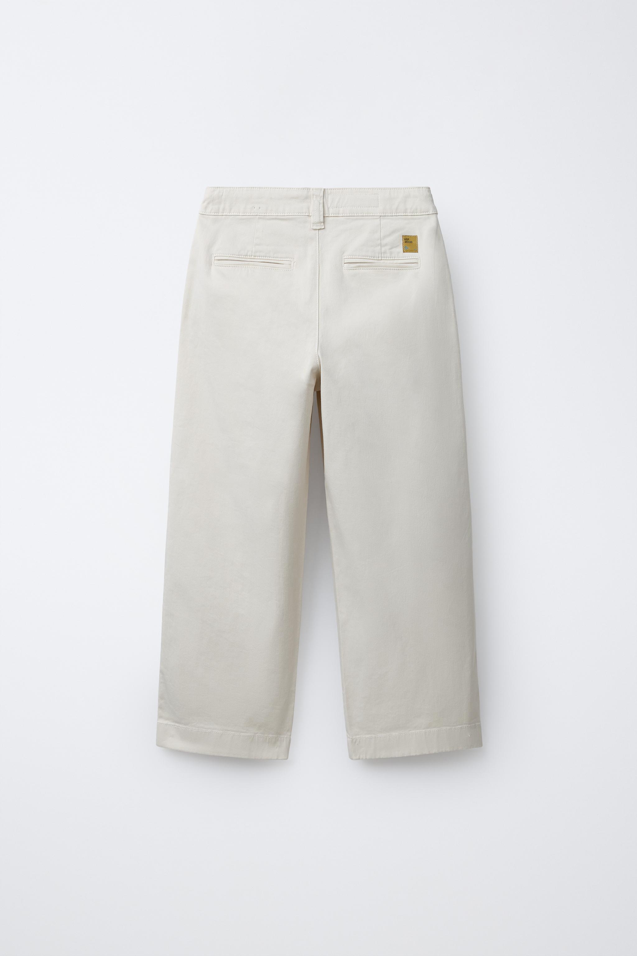 RELAXED FIT CHINO TROUSERS — Mid-ecru (alternate view)