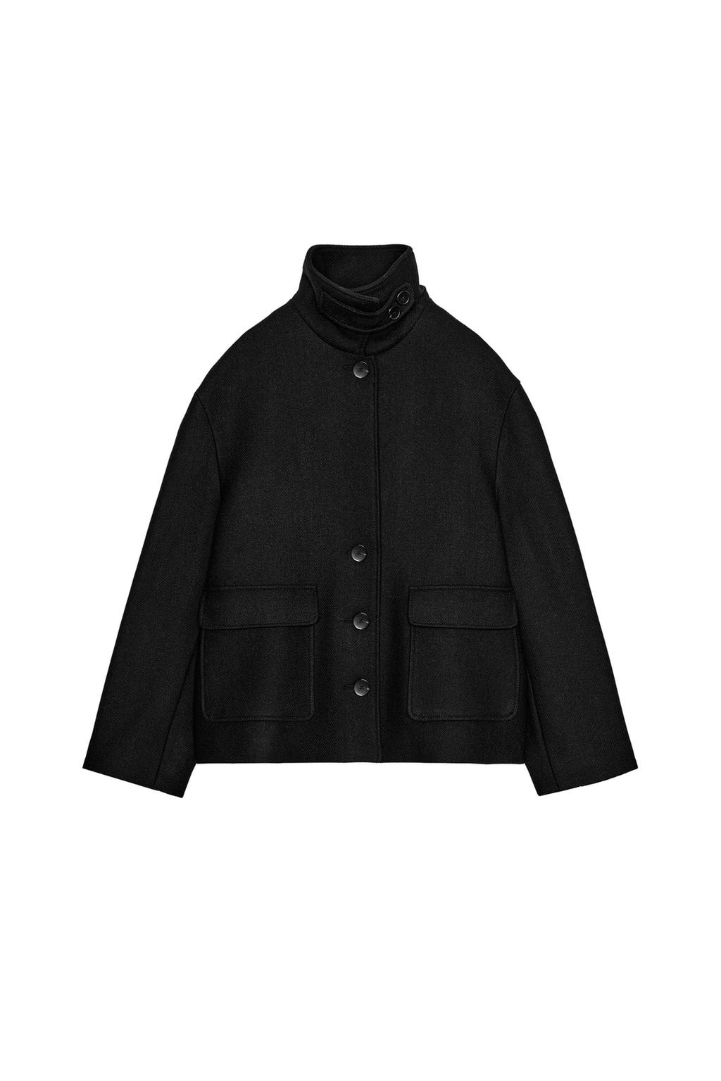 SHORT WOOL COAT WITH HIGH NECK - image 3