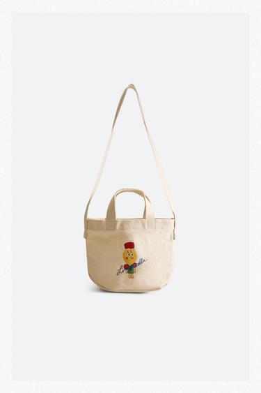 Zara KIDS LIMONCELLA CLOTH BAG X THE ANIMALS OBSERVATORY - Ecru
