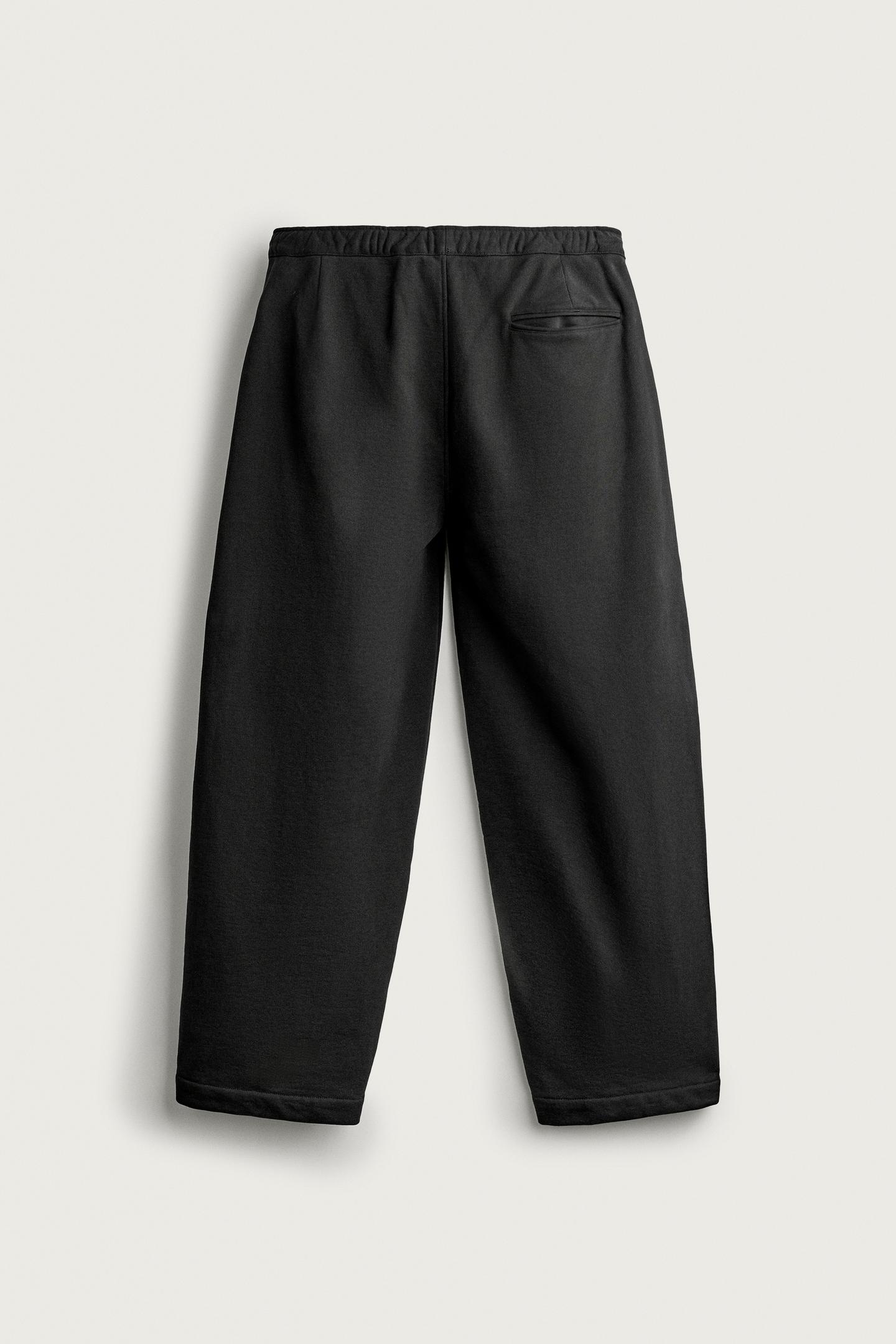 Мужские брюки Zara Pleated Jogger, цвет: Чёрный — фото 6