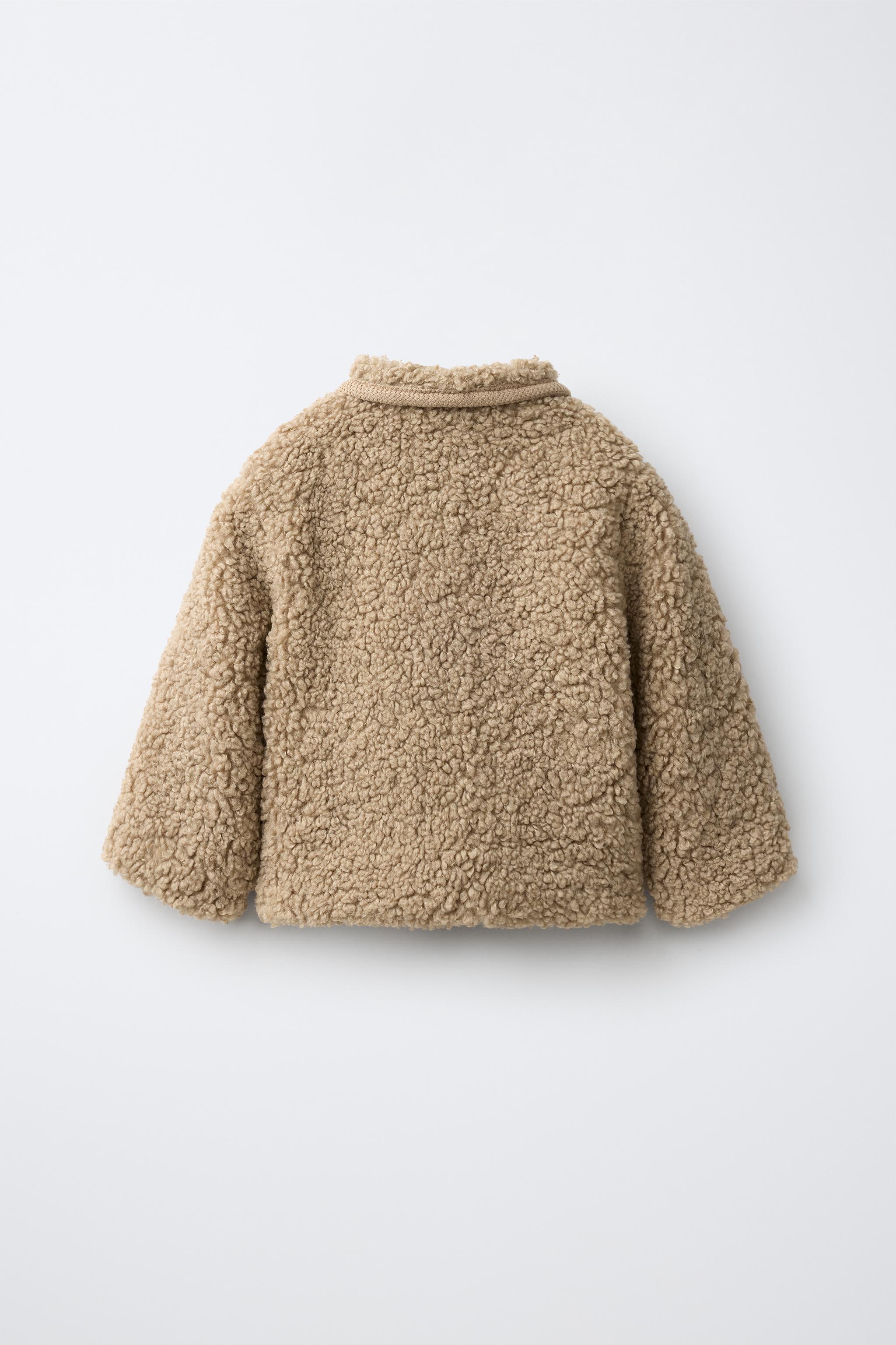 FAUX SHEARLING FROG FASTENING JACKET - camel | ZARA Curaçao / Curazao
