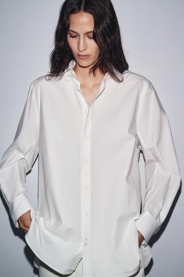 CHEMISE EN POPELINE ZW COLLECTION - Blanc de Zara